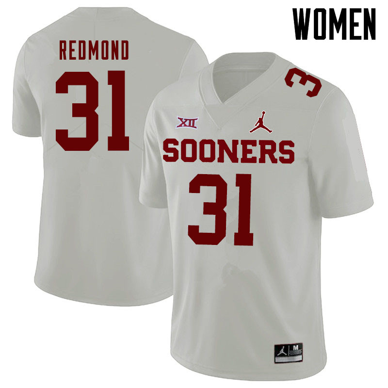 Jordan Brand Women #31 Jalen Redmond Oklahoma Sooners College Football Jerseys Sale-White - Click Image to Close